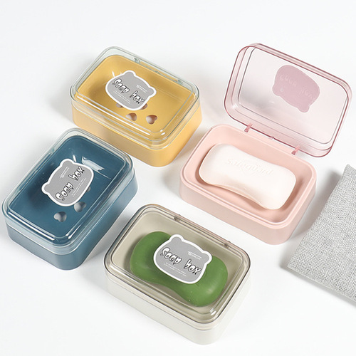 Wholesale new flip-top soap box drainable soap storage box with lid for home bathroom simple soap box