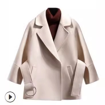 Frauen Kleidung frühling woll mantel student kurzen umhang taille_voghion.com