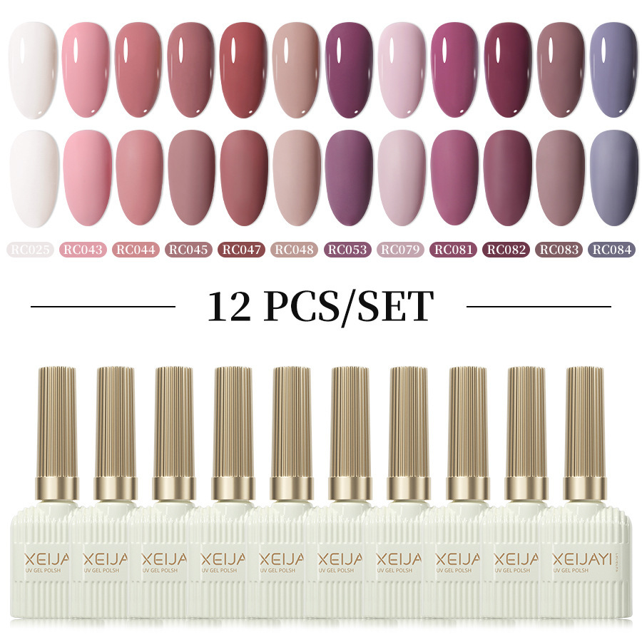 Xianjiayi 102 color nail polish glue new suit phototherapy glue popular online 12 color suit solid and lasting nail salon