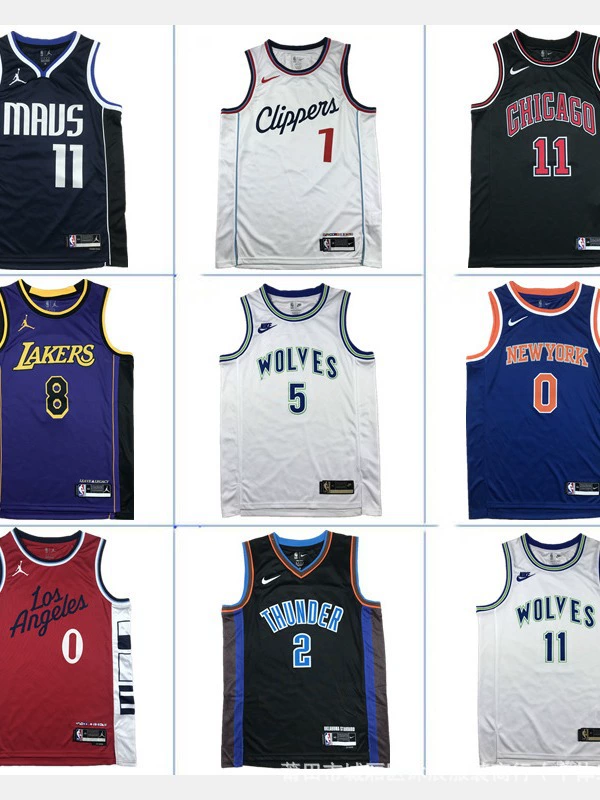 Горячее прессование американская баскетбольная форма Knicks Timberwolves Lakers Clippers Edwards Westbrook Russell спортивная майка