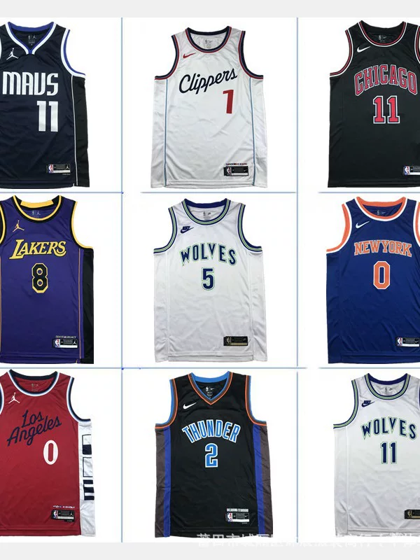 Горячее прессование американская баскетбольная форма Knicks Timberwolves Lakers Clippers Edwards Westbrook Russell спортивная майка