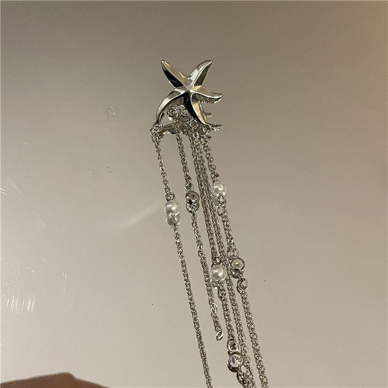 Korean starfish long tassel earringspicture7