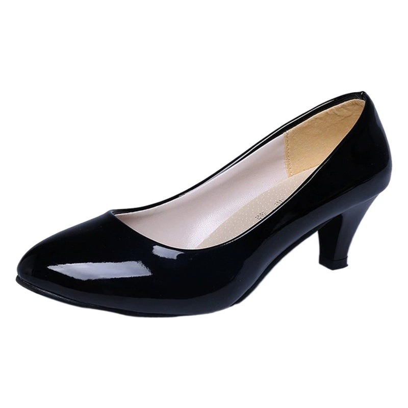 Туфли на высоком каблуке Four Seasons, женские модные туфли на среднем и низком каблуке, повседневные кожаные туфли на толстом каблуке 5 см, Рабочая обувь на низком каблуке