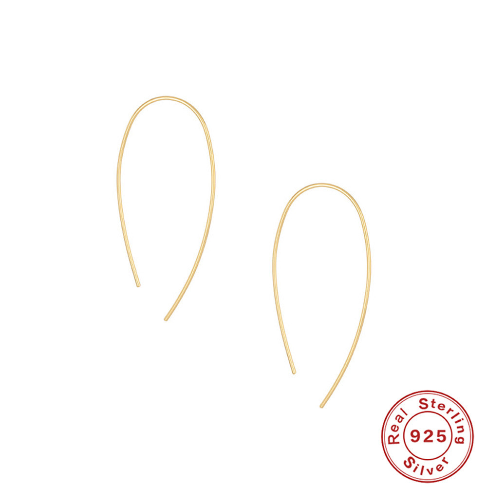 S925 sterling silver, minimalist and versatile earrings with a simple, linear design, perfect for a European and American fashion style, and featuring a trendy, minimalist aesthetic. Handmade, these earrings are ideal for women