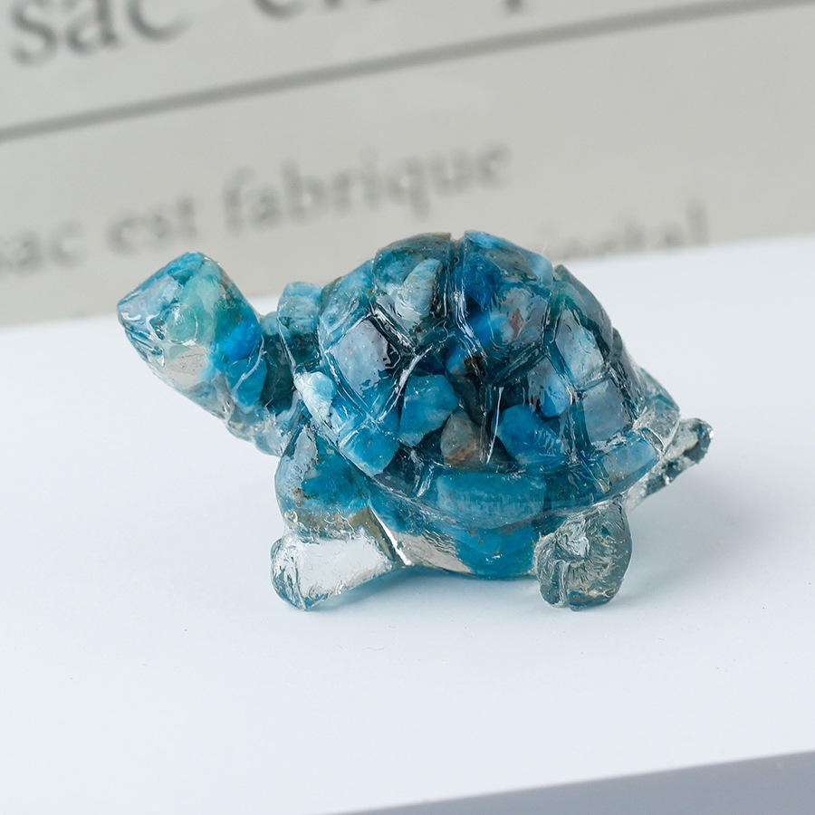 Cristal natural Animal Cristal blanco Cute Little Turtle Decoración creativa Adornos de escritorio Artesanías Decoración de coche