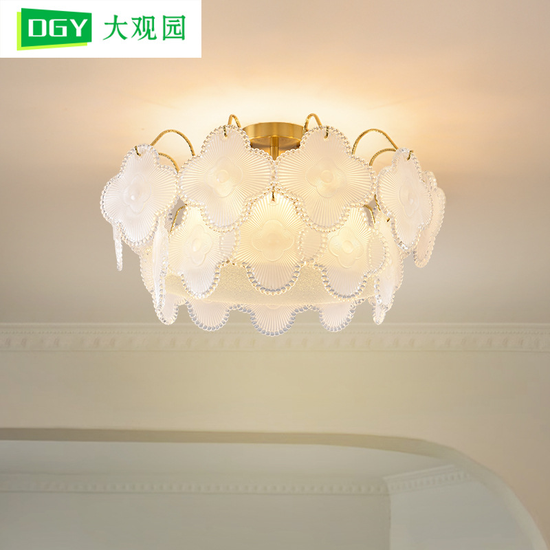 Lámpara de dormitorio Daguanyuan, lámpara de techo, lámpara de cristal de lujo de estilo francés, lámpara de comedor, lámpara de dormitorio principal, accesorios de iluminación Zhongshan 413L.