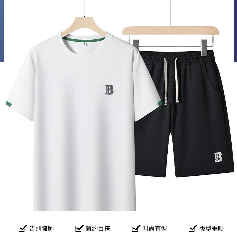 2025 летний новый тяжелый набор корейская версия модного набора свободная молодая красивая пара одежда повседневный спортивный костюм