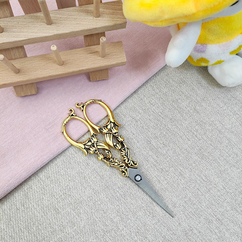 Tijeras de campana retro, bordado de lana de ventana, tijeras de oficina para estudiantes en casa, tijeras pequeñas retro, creatividad