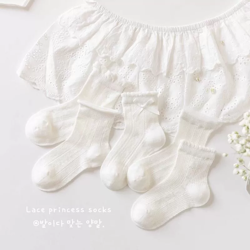 Summer thin children's white socks girl's