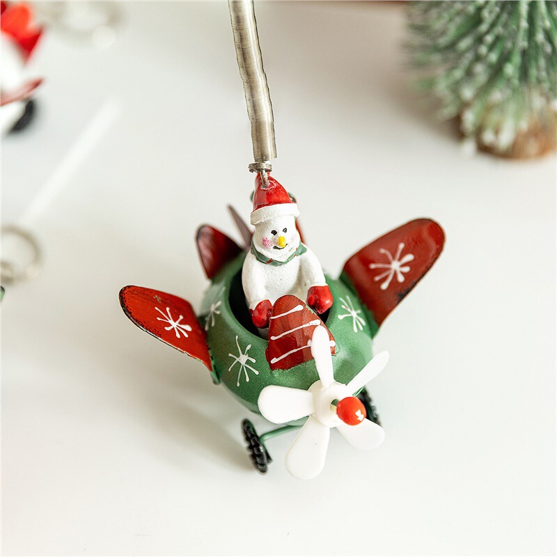 ホームペンダント鉄飛行機クリスマスツリークリスマスペンダント冬ペンダントデスクトップ高齢者装飾品小さな雪だるまヘラジカ|undefined