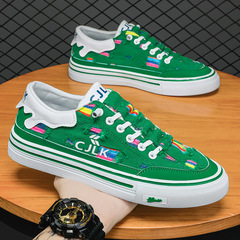 Spring Men's Shoes 2024 New Breathable Hole Canvas Shoes Korean Style Trendy Matchable Men's One-Piece Fashion Shoes