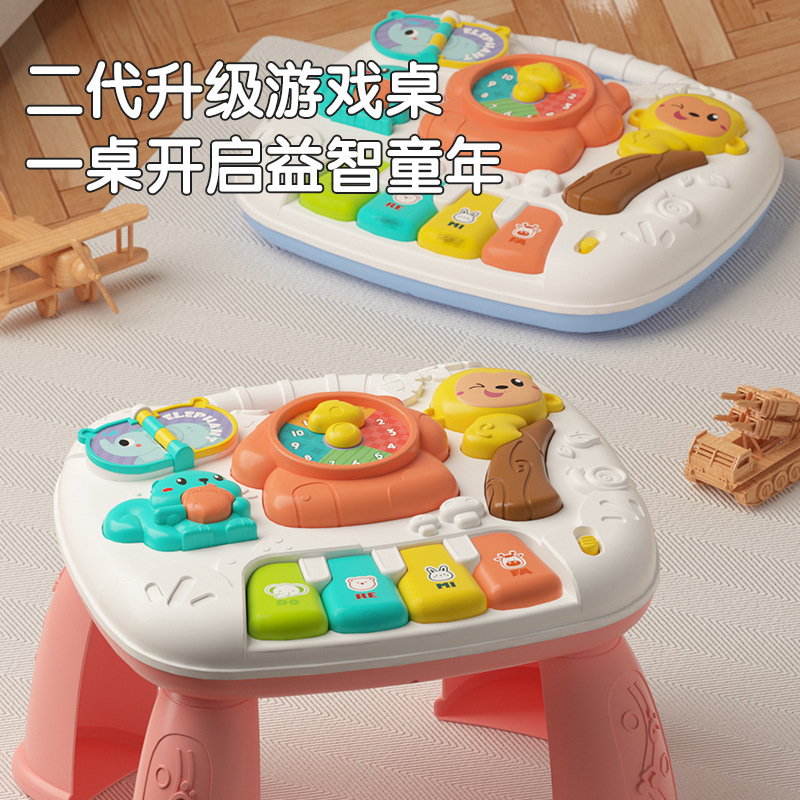 Baby Educational Detachable Play Table, Early Education Enlightenment Toy for 1-Year-Olds, Multifunctional 2-in-1 Music Learning Table