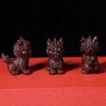 雷击木枣木雕刻麒麟摆件实木办公室貔貅客厅家居装饰工艺品文玩