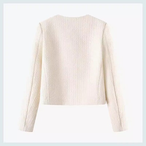 Women's Short Sleeve Round Neck Single Button Overcoat 2025 Spring and Autumn Casual Matchable OL Trendy and Stylish