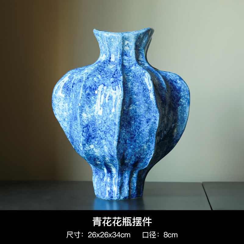 Jingdezhen vasos de cerámica retro nueva cerámica china estilo tranquilo estilo de alto nivel flor floral decoración de la sala de estar