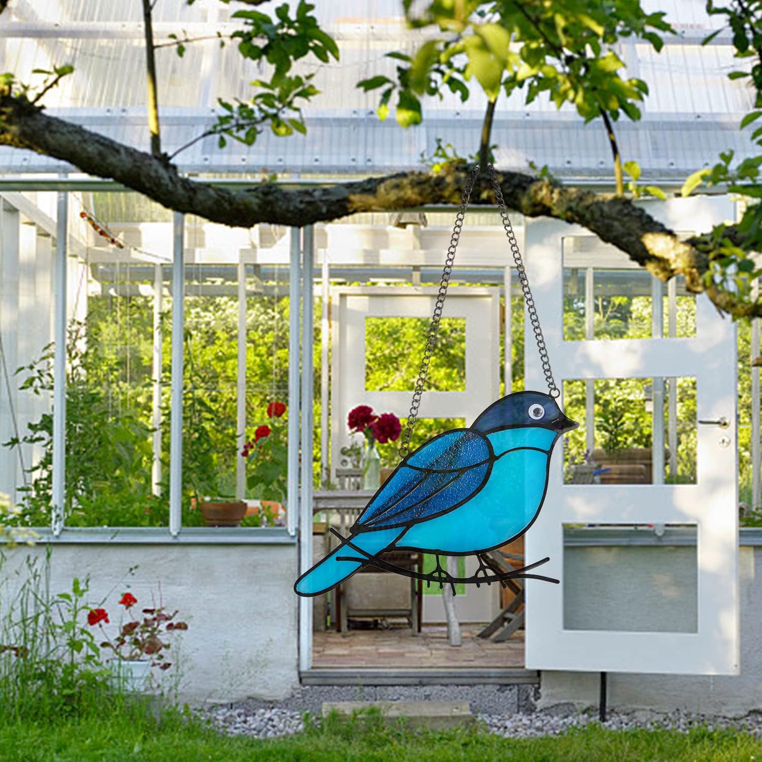 Bunter Acryl-Lichtfänger zum Aufhängen, Gartenfensterdekoration, Geschenk für Vogelliebhaber_voghion.com