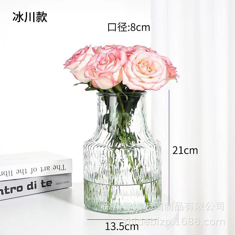 INS estilo florero de vidrio simple arreglo de flores transparente flor hidropónica planta verde florero sala de estar mesa de comedor Decoración