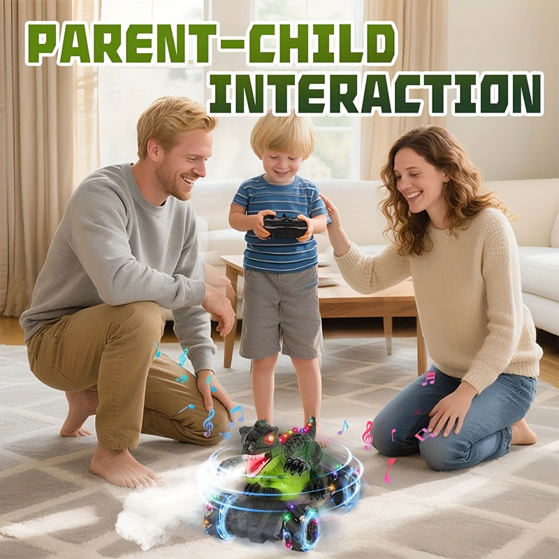 Transfronterizo 12 dinosaurios spray escalada truco de control remoto TK luz y sonido 360 deformación dinosaurios control remoto