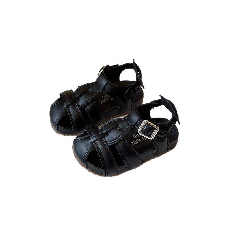 Sandali romani intrecciati in stile coreano da ragazza, semplici, a punta chiusa, estate 2026, suola morbida, scarpe da spiaggia, alla moda, con tacco piatto e traforato._voghion.com