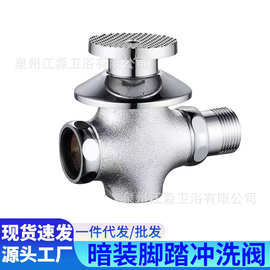 加厚冲水阀脚踏式延时阀工程公共卫生间回弹节水暗装蹲便器冲洗阀