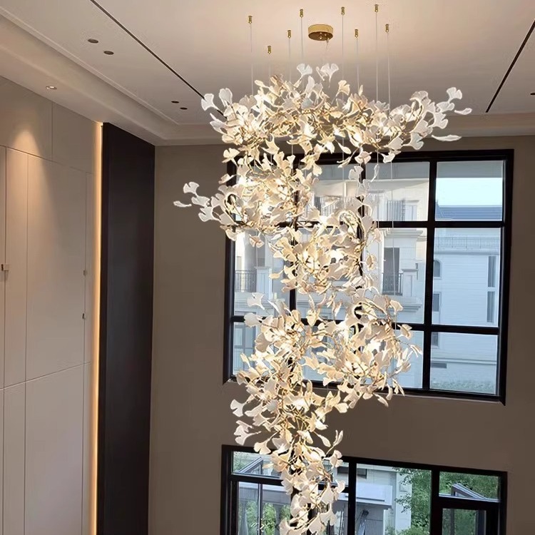Coffee LED ceiling lamp for country house for stairs