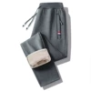 Red label straight double zipper sherpa [dark gray]