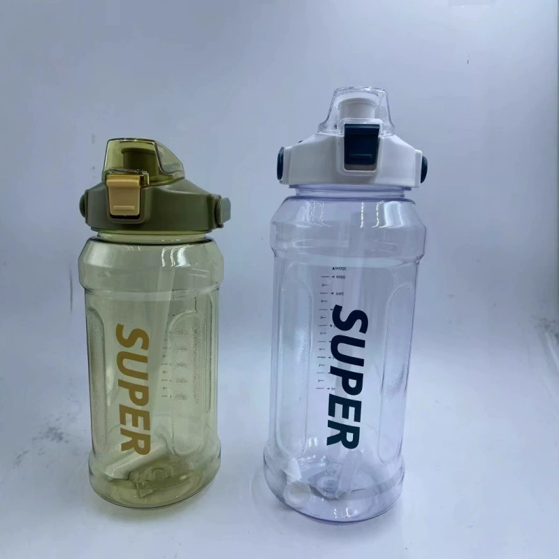 Plastic teapot, space straw, capacious sports pen for gym