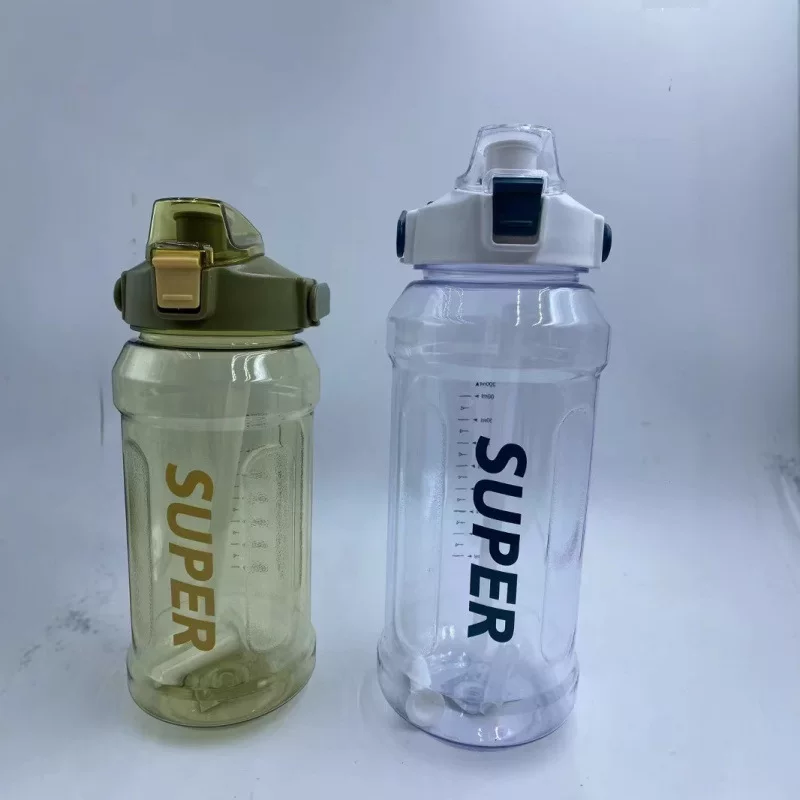 Plastic teapot, space straw, capacious sports pen for gym