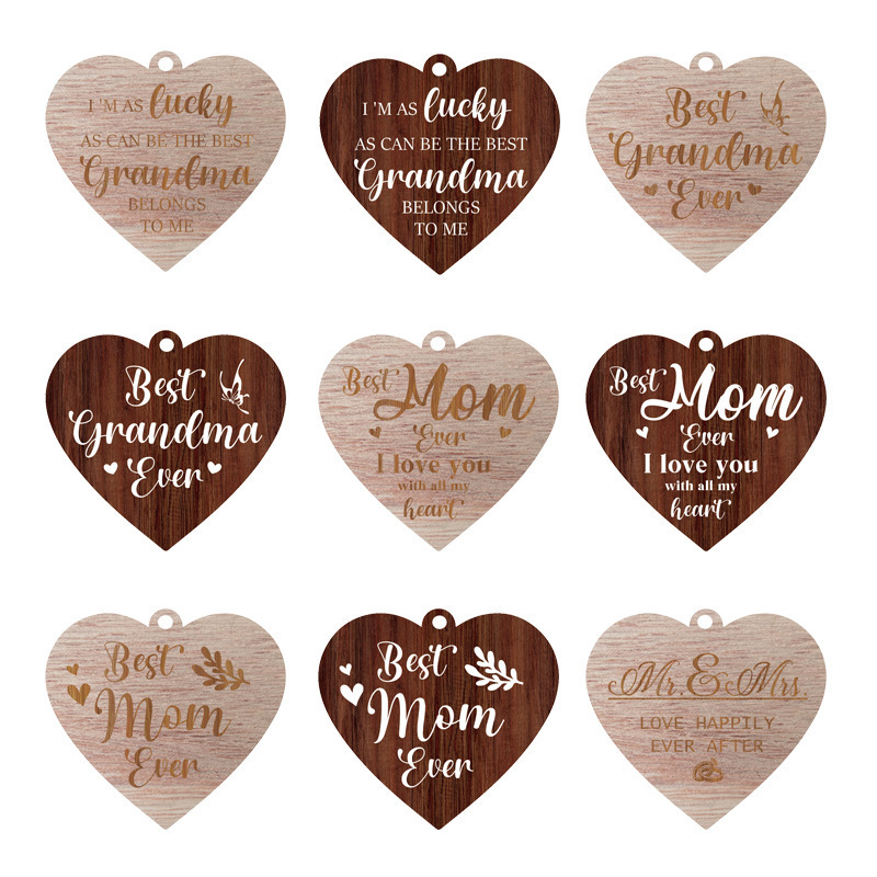 Factory direct selling Amazon best selling wooden heart-shaped peach heart tag wooden craft listing mother's day gift decoration Factory direct selling Amazon best selling wooden heart-shaped peach heart tag wooden craft listing mother's day gift decoration