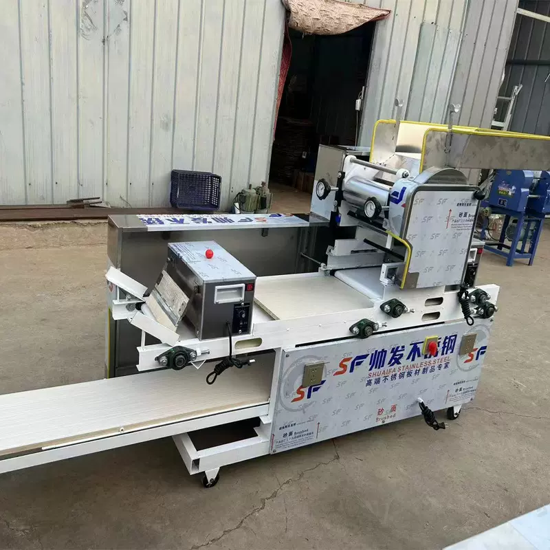 商用多功能全自动叠皮机鲜面条压面机双面撒粉饺子皮混沌皮一体机