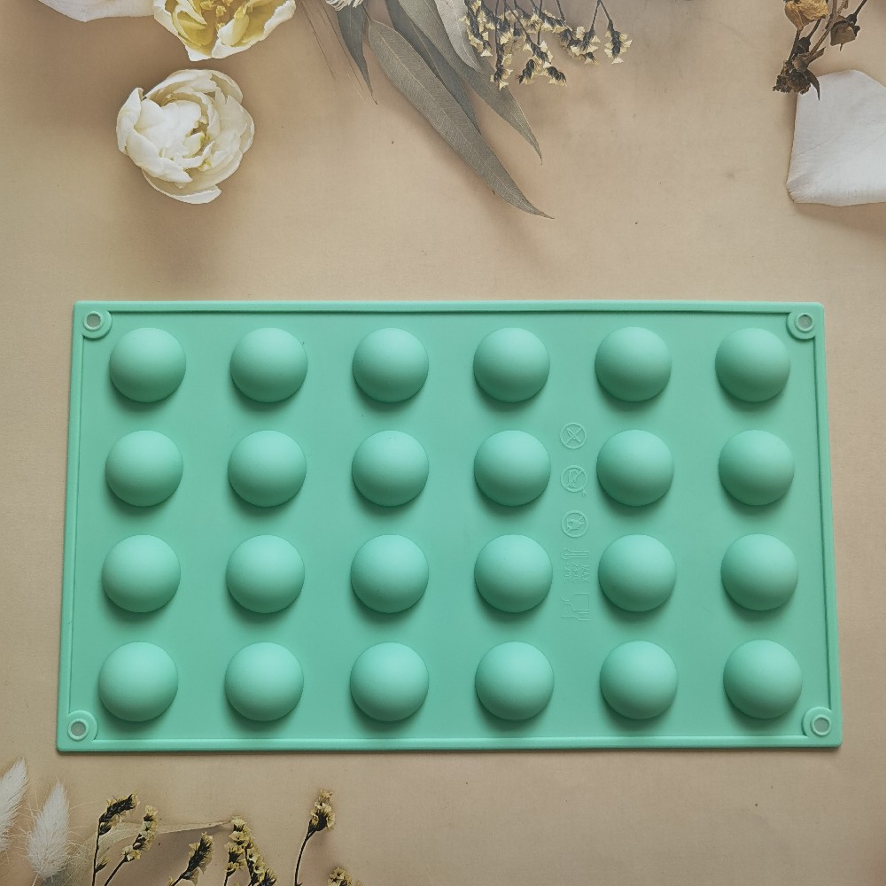 24 pequeñas semicirculares 437 molde de silicona para pastel de chocolate molde de pan herramientas de panadería de jalea