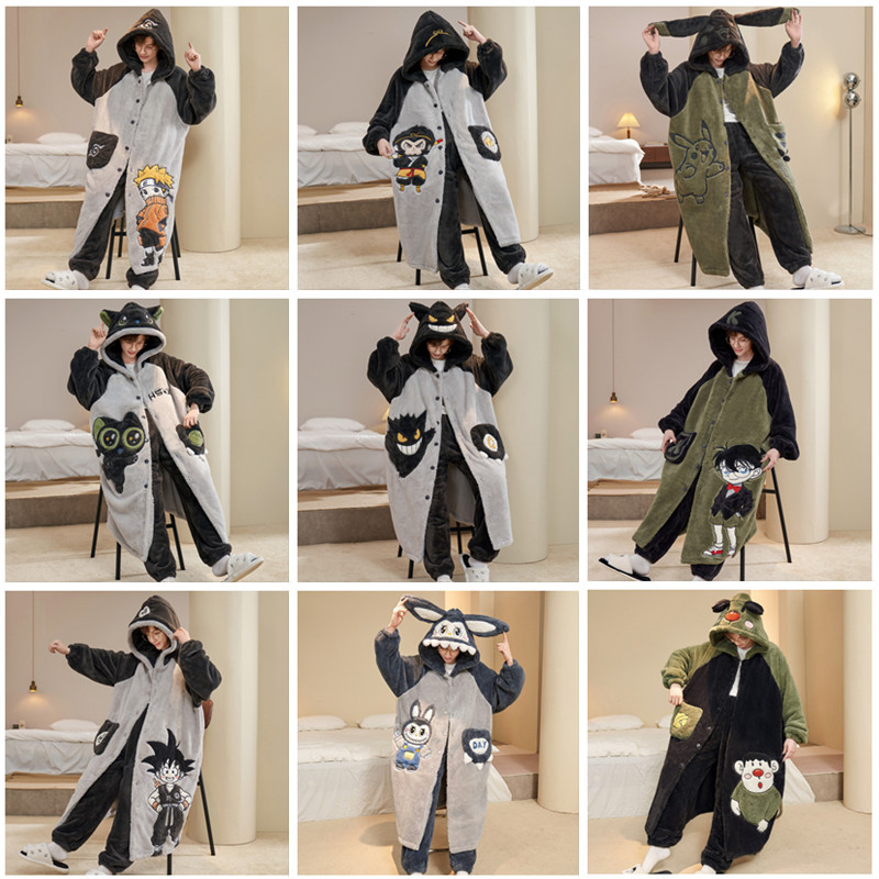 2025 pijamas de invierno para hombres gruesos coral vello de coral juvenil de tamaño grande 200 kg de franela de dibujos animados ropa de dormir conjunto de ropa para el hogar