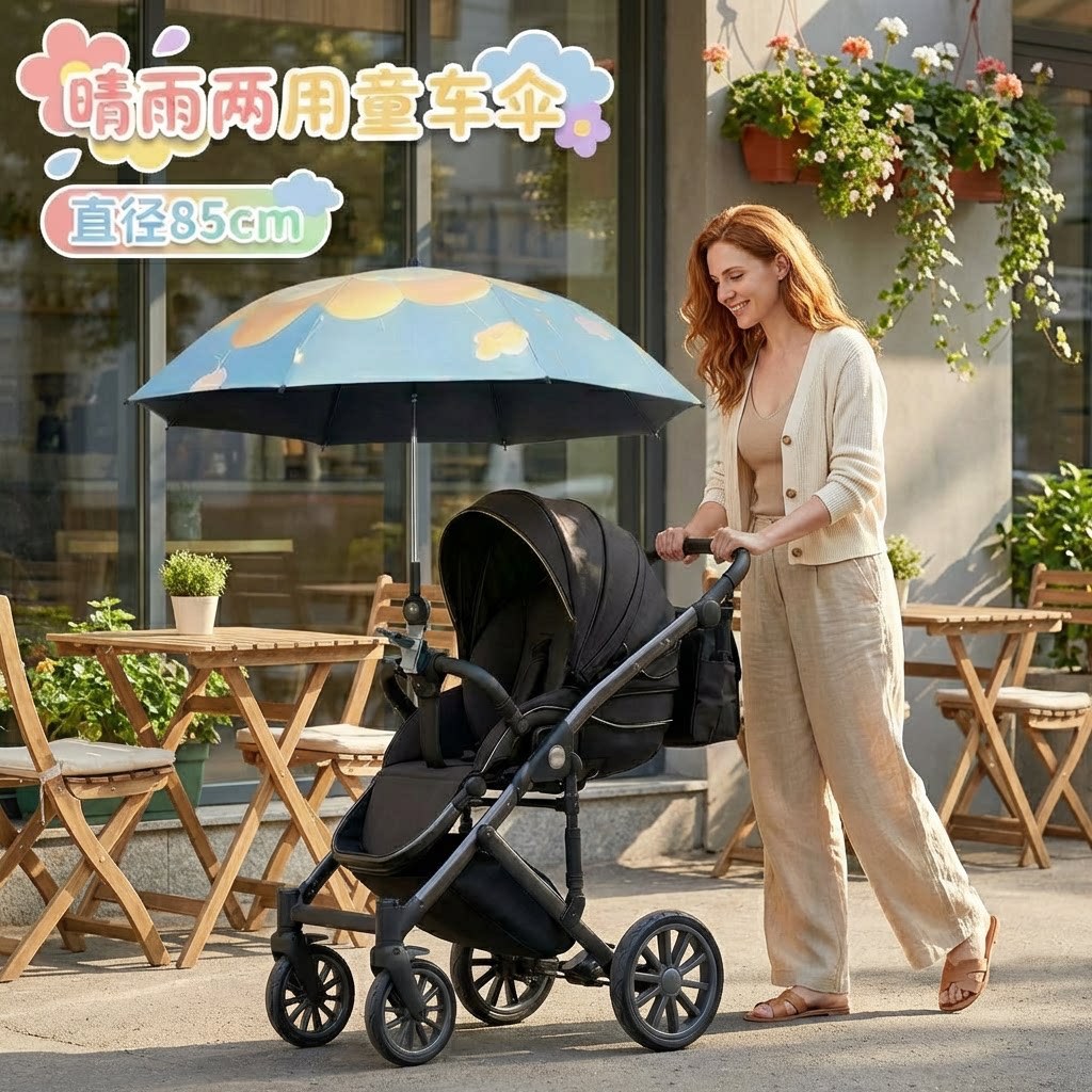 Stroller Umbrella for Kids, Universal Umbrella for Infants and Toddlers, Sun Protection, Uv Protection, Sunshade Umbrella, Rain Umbrella, Available for Wholesale