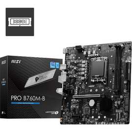 微星PRO B760M-B DDR5 游戏电脑主板 适用CPU13400F/14400