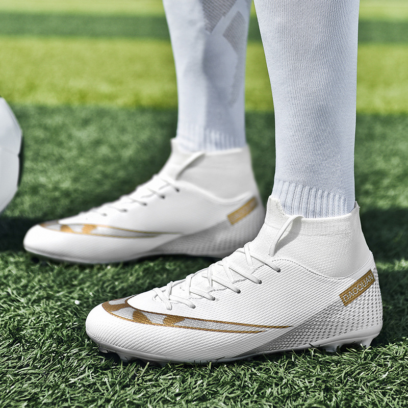 Cross-border 46 taglia grande 47 scarpe da calcio nere alte per ragazzi e ragazze tf unghie rotte erba per adulti AG unghie scarpe da allenamento sportive_voghion.com