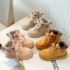 Girls' 2023 Autumn New Arrival Shoes: Mid-to-Large Kids' Yellow Boots—Your Go-To Non-Slip Boots, Also Perfectly Versatile for Boys' Classic Martin Boots