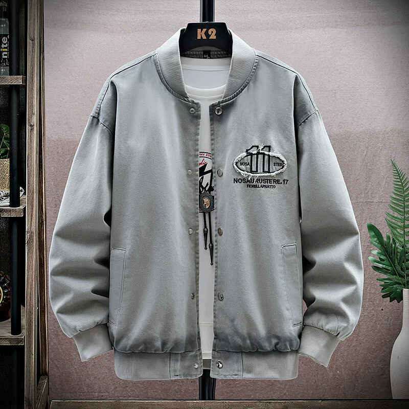 2025 Танцы с приливом Весна и Осень Бейсбольный воротник куртка Мужская мода Гонконгская куртка-0108