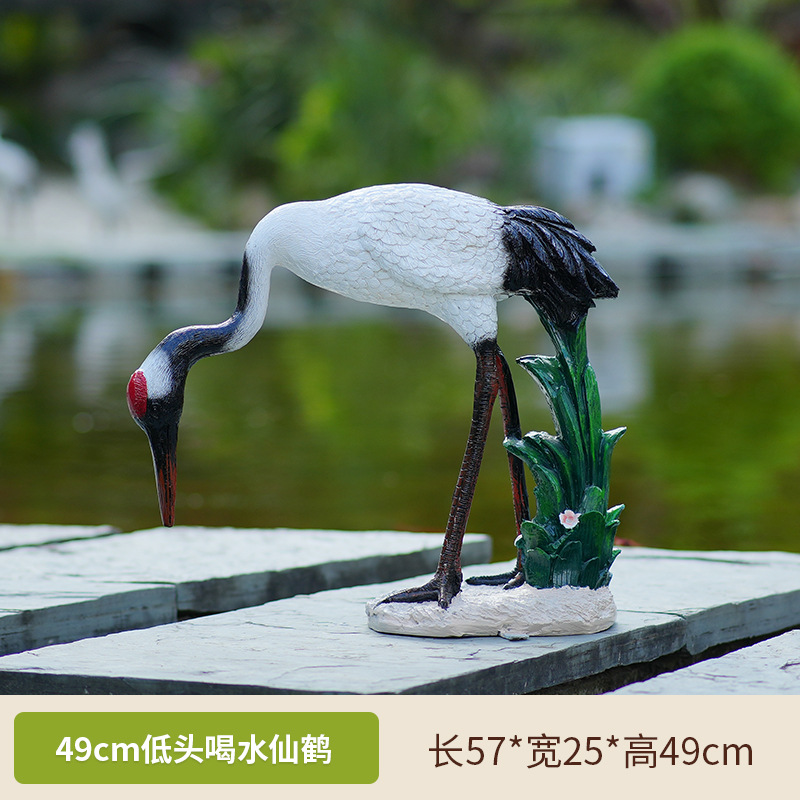 仿真仙鹤造景玻璃钢雕塑丹顶鹤鸟类模型花园 thumbnail 20
