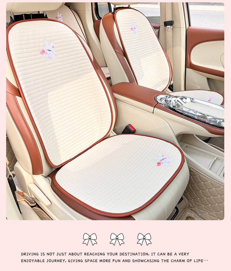 Four Seasons General Motors Seat Cushion Premium Carto Bear Rabbit Fabric Car Seat Cushion Girls Cute Car Seat Cushion