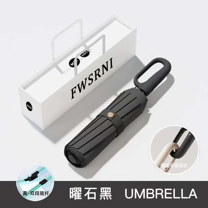 Paraguas totalmente automático para mujer, paraguas de tres pliegues, revestimiento negro, doble uso para sol y lluvia, paraguas parasol, protección UV, paraguas para el sol, paraguas publicitario