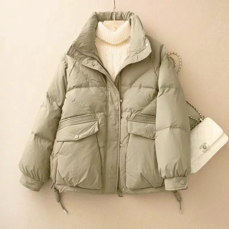 Короткая теплая куртка с пуховой набивкой, oversize