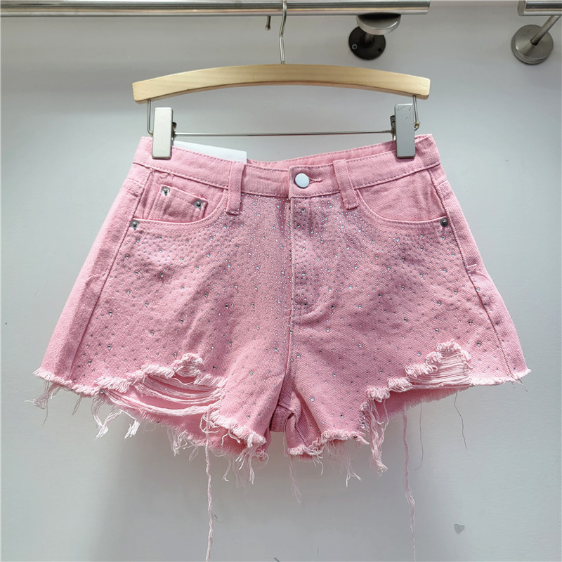 Shorts de Mezclilla con Pedrería y Pierna Ancha para Verano image 8