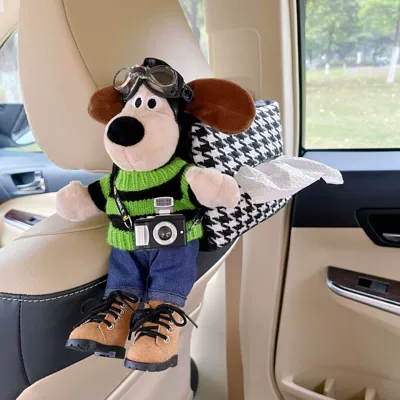 Car Decoration Ornaments, Car-Mounted Car tissue box/set - green-and-black-striped-jeans-with-shoes-black-camera-black-paper-box