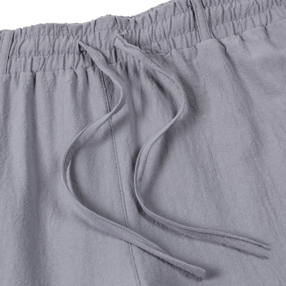 Men's Linen Cargo Pants All Season Thin Multiple Pockets Loose Casual Wide Leg Capri Pants_viptrois.com