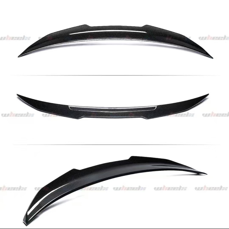 Suitable for Infiniti 2014-2024 Q50/Q50L Rear Spoiler Psm Model Glossy Black Carbon Fiber Pattern No Drilling Required