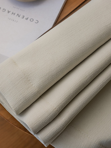 Sheer curtain finished cream velvet Shaoxing Keqiao modern minimalist full blackout sunshade heat insulation milk tea fabric