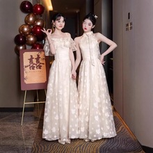 香槟色伴娘服2025新款高级感小众绝美姐妹团订婚礼服裙女平时可穿