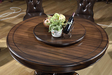 全實木餐桌 黑胡桃木餐桌 圓桌椅組合一桌6椅8椅 美式家具