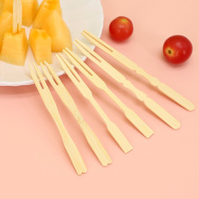 一次性叉子竹制批发水果刺厂家水果叉蛋糕甜品点心叉家用水果签