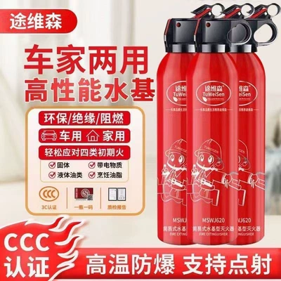 Vehicle fire extinguisher for use in cars